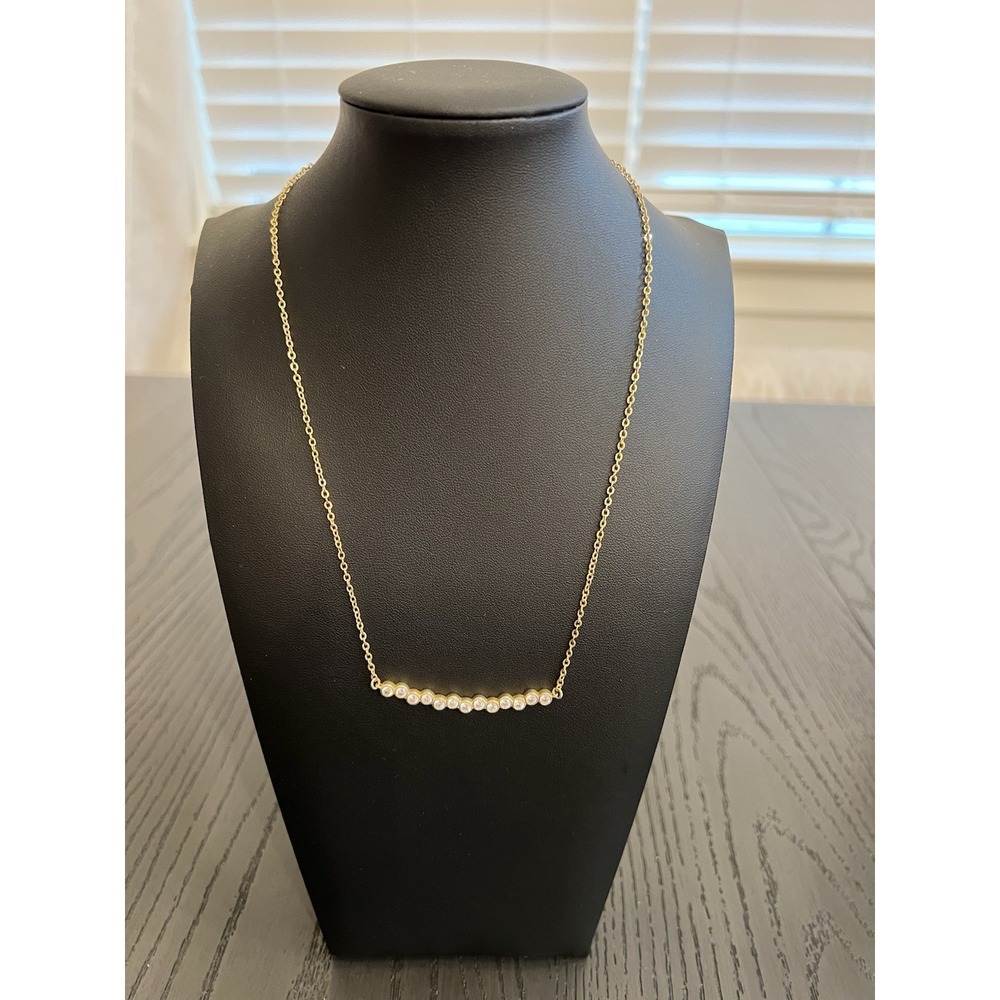 Gold Tone‎ Necklace And Pendant Made Of Circular Stones